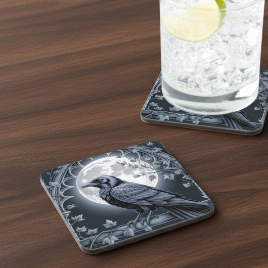 Moonlight Raven Goth Drink Coaster コースター