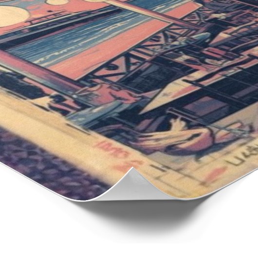 Moonlight Riviera  Lunar Fantasy Seaside Boardwalk ポスター (角)