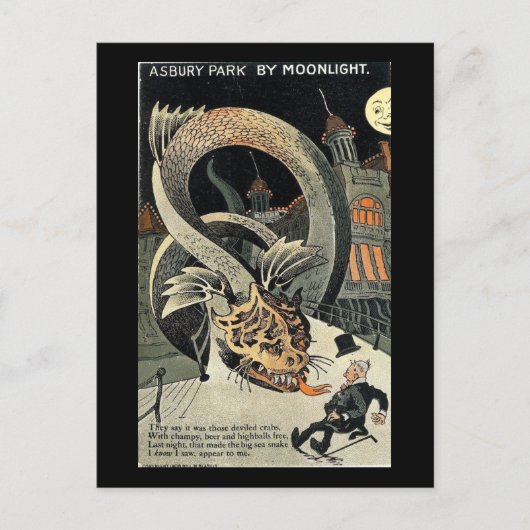 Moonlight Too Muchおもしろい、Asbury Park、NJヴィンテージ ポストカード (正面)