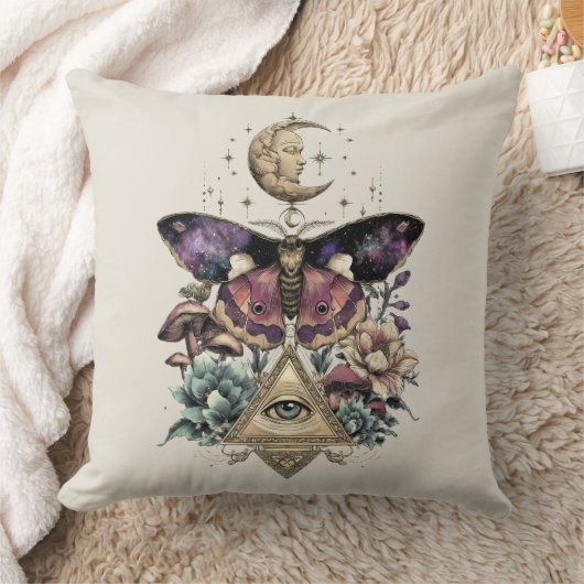 Moonlight Vision Moth – Celestial Lunar  クッション (ブランケット)