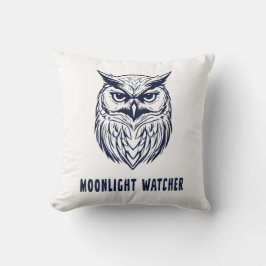 Moonlight Watcher – Mystical Owl Throw Pillow クッション