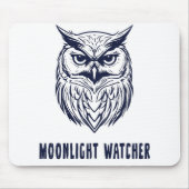 Moonlight Watcher - Owl Design - Mousepad マウスパッド (正面)