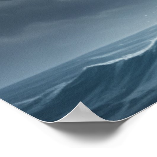 Moonlight Wave & Black Cat Poster ポスター (角)