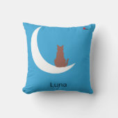 "Moonlight Whiskers" Minimalist Cat Silhouette on  クッション (正面)