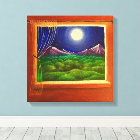 Moonlight Window キャンバスプリント (インサイチュ (ウッドフロア))