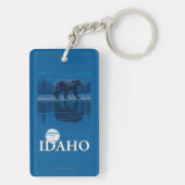 MoonlightIdahoVintage旅行ポスターのくま キーホルダー (裏面)