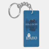 MoonlightIdahoVintage旅行ポスターのくま キーホルダー (正面左)