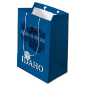 MoonlightIdahoVintage旅行ポスターのくま ミディアムペーパーバッグ (裏面アングル)