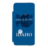 MoonlightIdahoVintage旅行ポスターのくま Incipio iPhoneウォレットケース (フォリオ 正面)