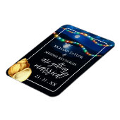 Moonlitエレガントビーチ結婚式日付の保存 マグネット (左側)