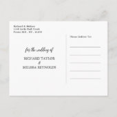 Moonlitエレガントビーチ結婚式日付の保存 案内ポストカード (裏面)