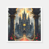 Moonlit Aisle of Eternal Vows –Gothic Wedding Gate スタンダードカクテルナプキン (正面)