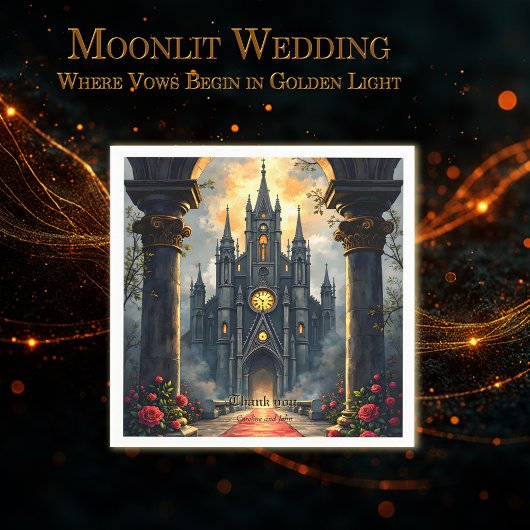Moonlit Aisle of Eternal Vows –Gothic Wedding Gate スタンダードカクテルナプキン