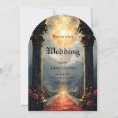 Moonlit Aisle of Eternal Vows –Gothic Wedding Gate 招待状 (正面)