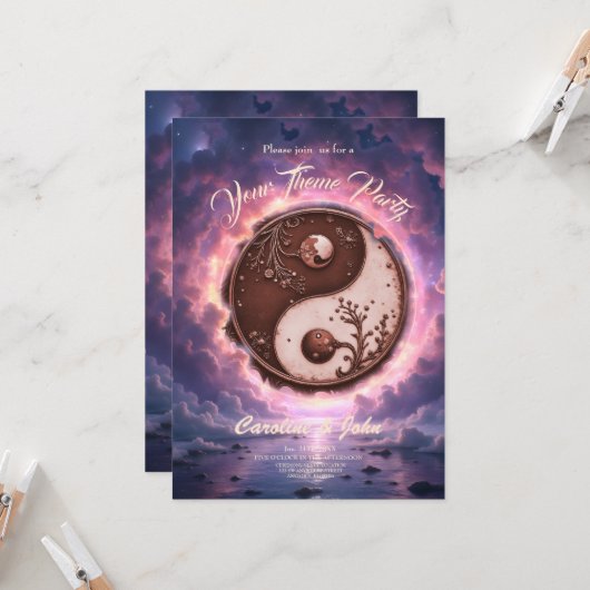 Moonlit Balance – Yin Yang of Eternal Light. 招待状 (正面/裏面インサイチュ)