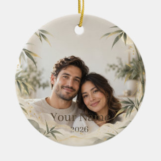 Moonlit Bamboo Custom Photo Ornament セラミックオーナメント