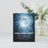 Moonlit Bats Halloween Party Invitation Postcard ポストカード (スタンド正面)