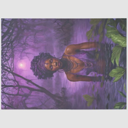 Moonlit Bayou Voodoo Witch – Gothic Decoupage 薄葉紙 (正面)