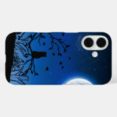 Moonlit Black Cat on Tree Silhouette Case-Mate iPhoneケース (裏面 (横))