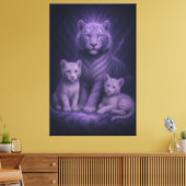 Moonlit Blue Guardians | ManJiangHong Fine Art キャンバスプリント (インサイチュ (リビング))