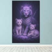 Moonlit Blue Guardians | ManJiangHong Fine Art キャンバスプリント (インサイチュ (ウッドフロア))