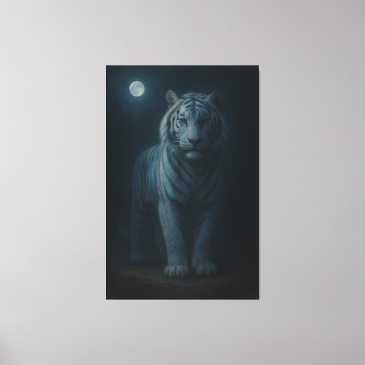 Moonlit Blue White Tiger – Fine Art Canvas キャンバスプリント (正面)