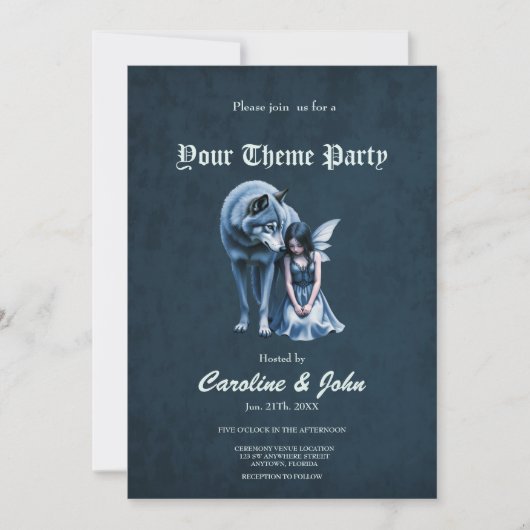 Moonlit Bond – The Wolf and the Gothic Fairy.   招待状 (正面)