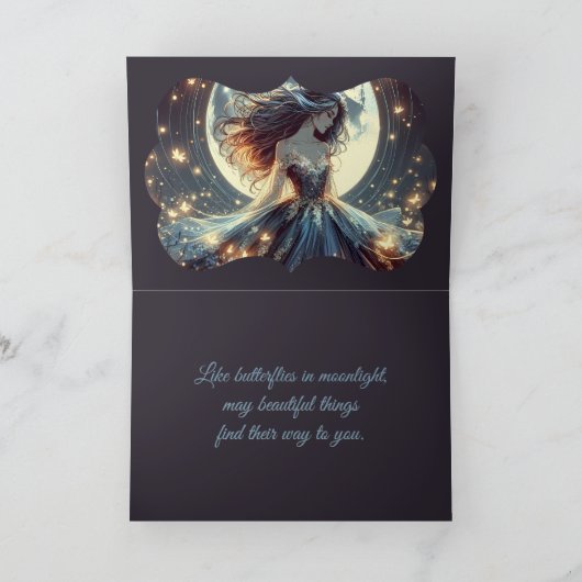Moonlit Butterfly Enchantress Fantasy カード (内部)