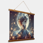 Moonlit Butterfly Enchantress Fantasy 吊り下げ型タペストリー (傾斜あり)