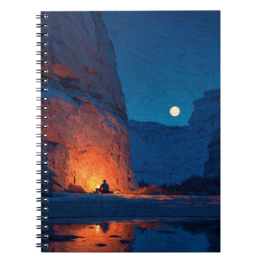Moonlit Canyon Campfire Notebook ノートブック (正面)