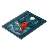 Moonlit Cardinal in Winter Forest ノートブック (左側)