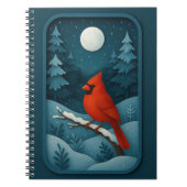 Moonlit Cardinal in Winter Forest ノートブック (正面)