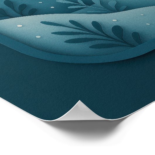 Moonlit Cardinal in Winter Forest ポスター (角)