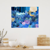 Moonlit cats – ポスタープリント ポスター (キッチン)