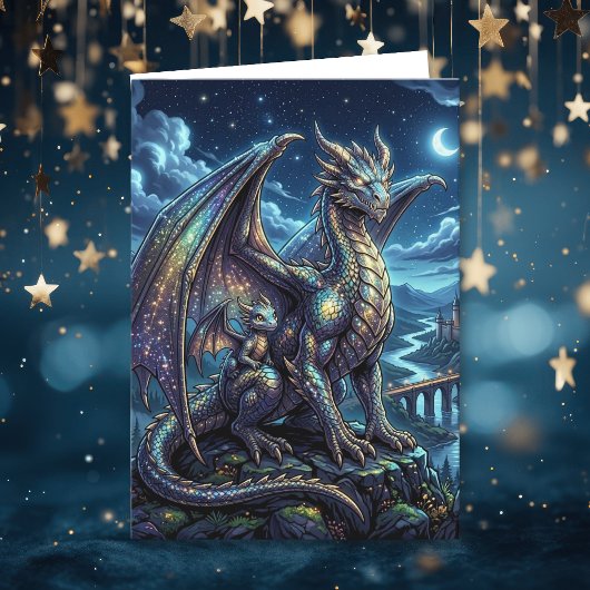 Moonlit Celestial Dragons | お誕生日おめでとう カード