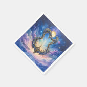 Moonlit Celestial Harp – Dreamy Cosmic Fantasy Art スタンダードカクテルナプキン (角)