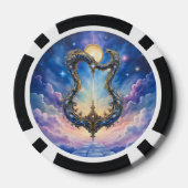Moonlit Celestial Harp – Dreamy Cosmic Fantasy Art ポーカーチップ (裏面)