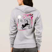 Moonlit Cherry Blossom Cat Soccer for japaness art パーカ (裏面)