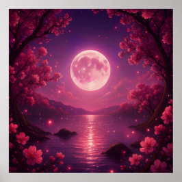 Moonlit Cherry Blossom Serenity ポスター