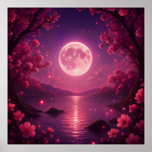 Moonlit Cherry Blossom Serenity ポスター (正面)