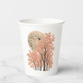 Moonlit Cherry Blossom Trees Nature Art 8oz Paper  紙コップ (正面)