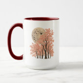 Moonlit Cherry Blossom Trees Nature Art Combo Mug マグカップ (左)