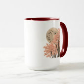 Moonlit Cherry Blossom Trees Nature Art Combo Mug マグカップ (正面右)