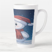 Moonlit Christmas Magic: Kawaii Snowman カフェラテマグ (右)