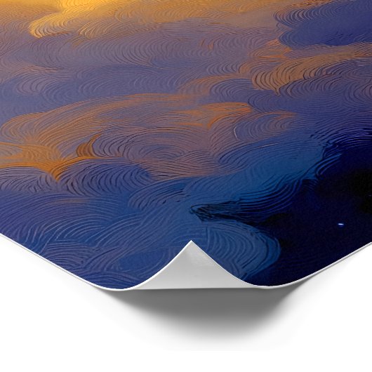 Moonlit Clouds Poster 16x24 Dreamy Wall Art ポスター (角)