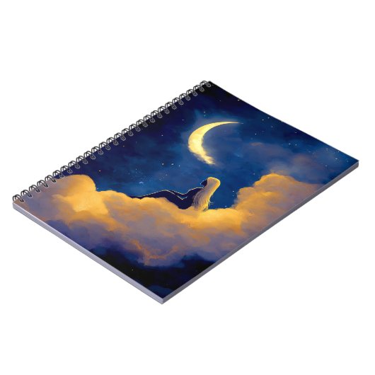 Moonlit Clouds Spiral Notebook ノートブック (左側)