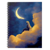 Moonlit Clouds Spiral Notebook ノートブック (正面)