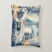 Moonlit Coastal Bedroom with Sleeping Cat アクセントクッション (裏面(縦))
