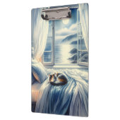 Moonlit Coastal Bedroom with Sleeping Cat クリップボード (左)