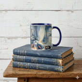 Moonlit Coastal Bedroom with Sleeping Cat マグカップ